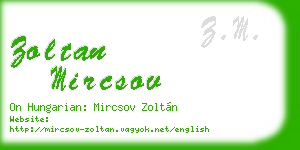 zoltan mircsov business card