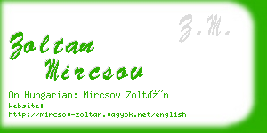 zoltan mircsov business card